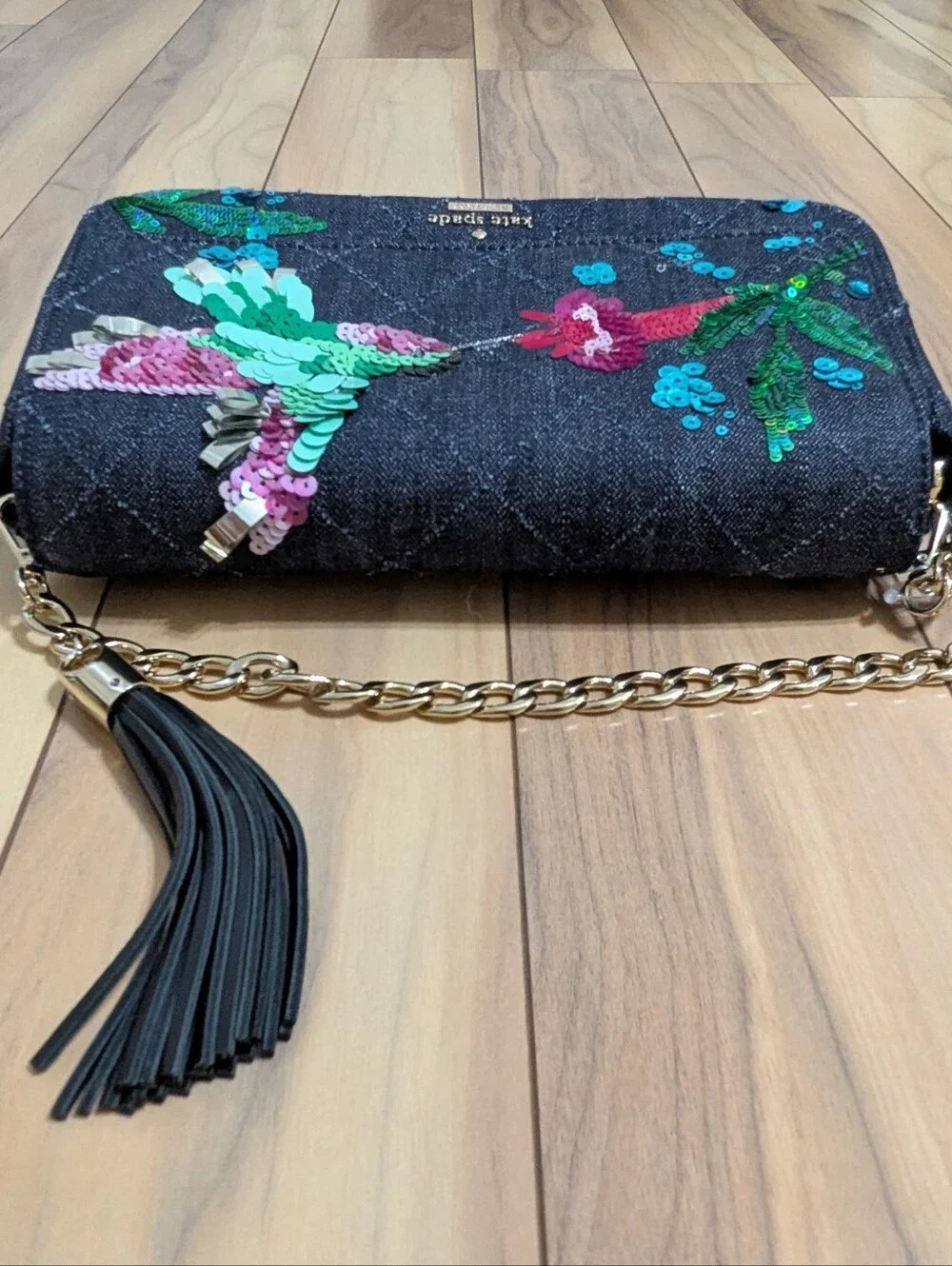 EUC! Kate Spade New York Emerson Place Hummingbird Sequin Embellished Bag